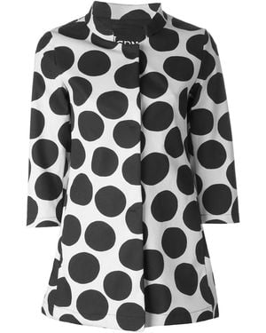 Herno Polka Dot Print Coat - Black