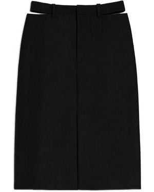 Jil Sander Cut-Out Midi Skirt - Black