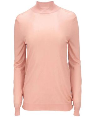 Tom Ford Long-Sleeve Mock-Neck T-Shirt - Pink