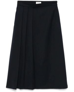 P.A.R.O.S.H. Pleat-Detail Midi Skirt - Black