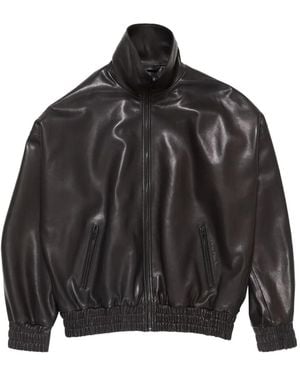 Acne Studios Zip-Up Leather Jacket - Black