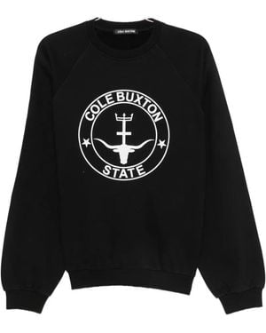 Cole Buxton Logo-Print Raglan-Sleeve Sweatshirt - Black