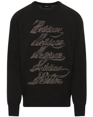 we11done Logo-Print Sweater - Black