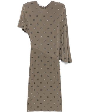 Stella McCartney Midikleid Mit Kristallen - Grau