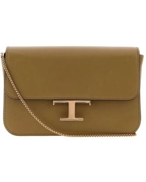 Tod's T Logo Chain Shoulder Bag - Brown
