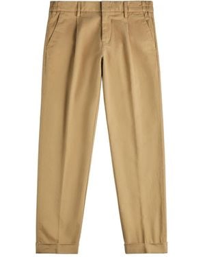 Fay Elasticated-Waist Pleated Pants - Natural