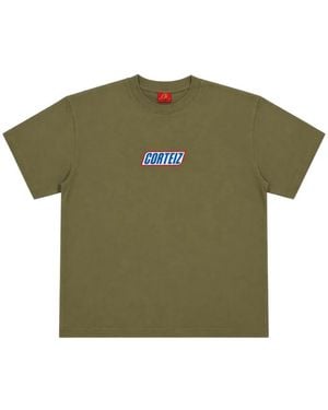 corteiz Snickers Logo-Print Cotton T-Shirt - Green