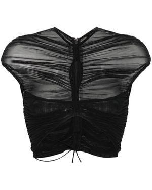 Mugler クロップド Tシャツ - ブラック
