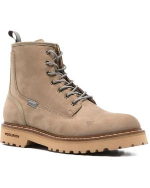 Woolrich 40mm lace-up leather boots - Neutro
