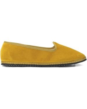 Vibi Venezia Zapatos Planos Con Riebete De Terciopelo - Amarillo