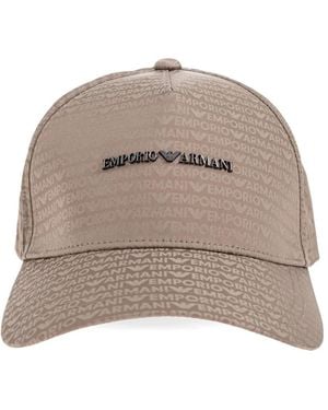 Emporio Armani Logo-Plaque Baseball Cap - Natural