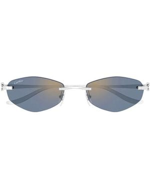 Cartier Geometric-Frame Sunglasses - Blue