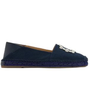 Manolo Blahnik Hangrilla Crystal-Buckle Espadrilles - Blue