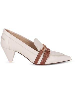 Tod's Leather Heeled Loafers - Pink