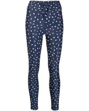 The Upside Paisley-Print Performance Leggings - Blue