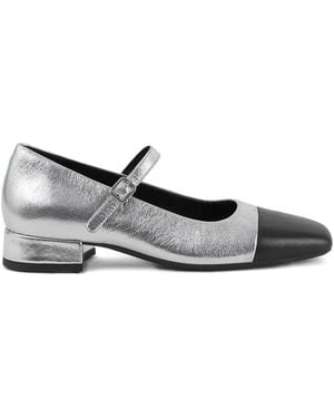 Vagabond Shoemakers 25Mm Debbi Metallic-Leather Pumps - Gray