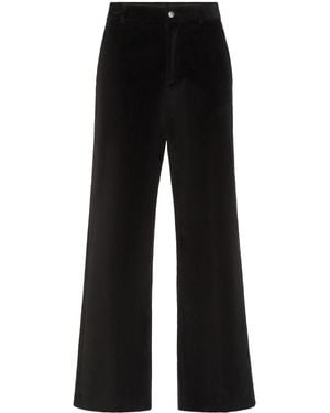 Philipp Plein Wide-Leg Velvet Trousers - Black