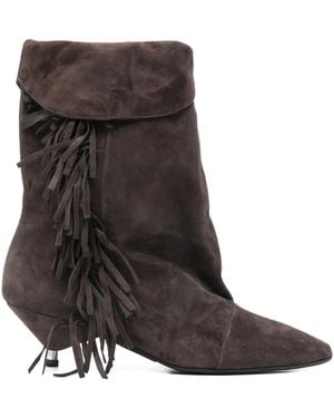 GISÉL MOIRÉ Aariana Tassel Boots - Black