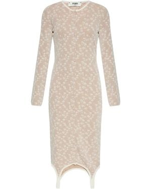 Fendi Floral-Motif Dress - White