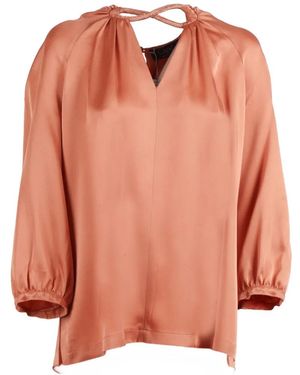 Clips Infinito Twisted-Neck Blouse - Pink