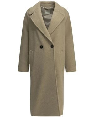 Circolo 1901 Notched-Lapel Double-Breasted Coat - Natural