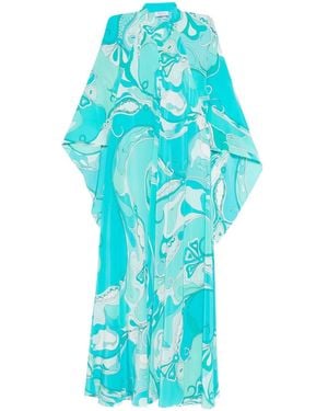 PUCCI フローラル カフタン - ブルー