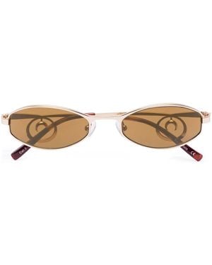 Marine Serre X Vuarnet Swirl Oval-Frame Sunglasses - Natural