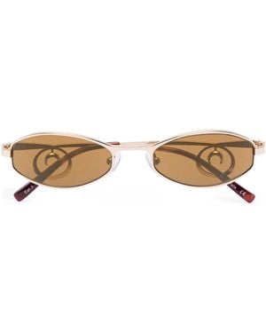 Marine Serre X Vuarnet Swirl Oval-Frame Sunglasses - Natural