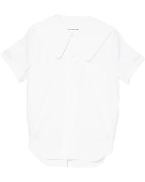 Comme des Garçons Camisa Con Cuello Italiano - Blanco