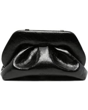 THEMOIRÈ Crinkled-Effect Ruched Clutch Bag - Black