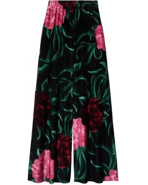 La DoubleJ Floral Palazzo Pants - Black