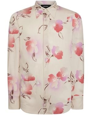DSquared² Floral-Print Challis Shirt - Pink