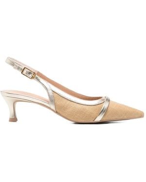 Unisa Pointed-Toe Slingback Pumps - Natural