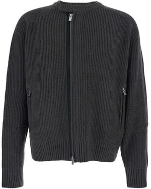 Tonywack Crew-Neck Zip-Fastening Cardigan - Black