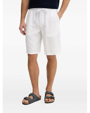 Guess Logo-Patch Drawstring Shorts - White