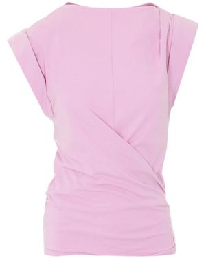 Isabel Marant Maisan Embroidered Ruffled Top - Pink
