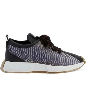 Giuseppe Zanotti Snakeskin-Print Trainers - Black