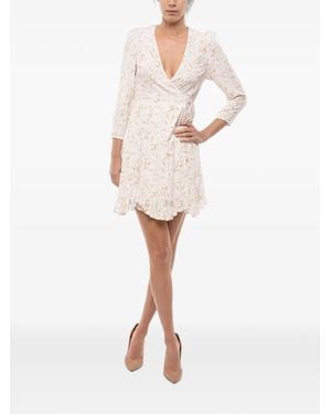 Samsøe & Samsøe Janine Floral-Print Mini Wrap Dress - Natural