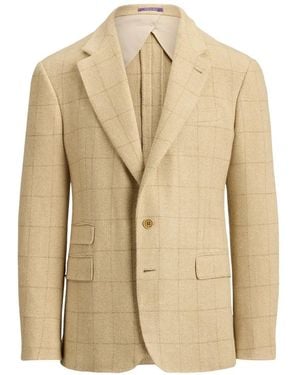 Ralph Lauren Check-Pattern Single-Breasted Blazer - Natural