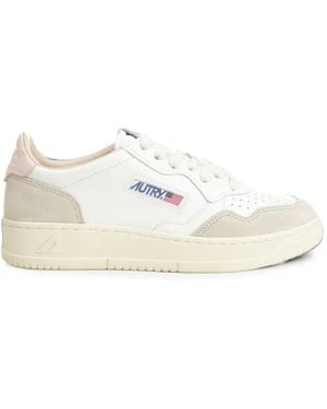 Autry Medalist Low Panelled Leather Sneakers - White