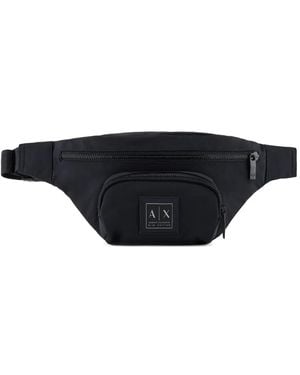 ARMANI EXCHANGE Logo-Plaque Belt Bag - Black