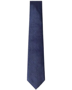 Hackett Two-Tone Dot Silk Tie - Blue