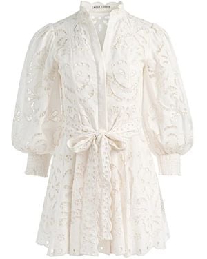 Alice + Olivia Lucy Broderie-Anglaise Mini Dress - White