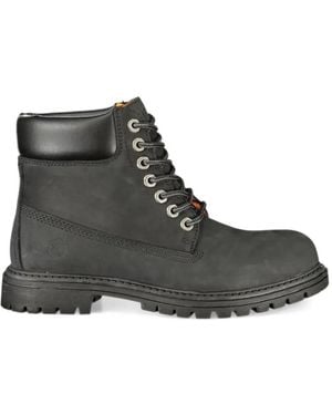 Lumberjack Lace-Up Padded-Collar Combat Boots - Black