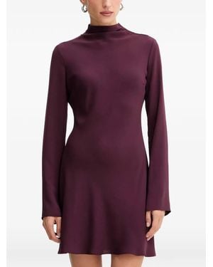Patrizia Pepe Button-detail Mini Dress - Purple