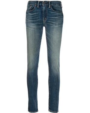 RRL Stonewashed Mid-Rise Skinny Jeans - Blue