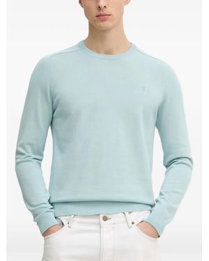 Trussardi Logo-Embroidered Crew-Neck Jumper - Blue