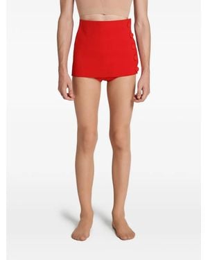 ROT Bermudas The Demure Pin Up Con Botones - Rojo