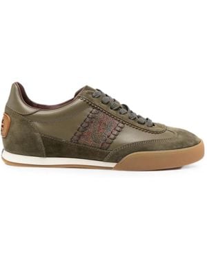 Etro Paisley-Detailing Panelled Trainers - Brown