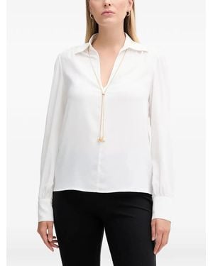 GAUDI V-Neck Blouse - White